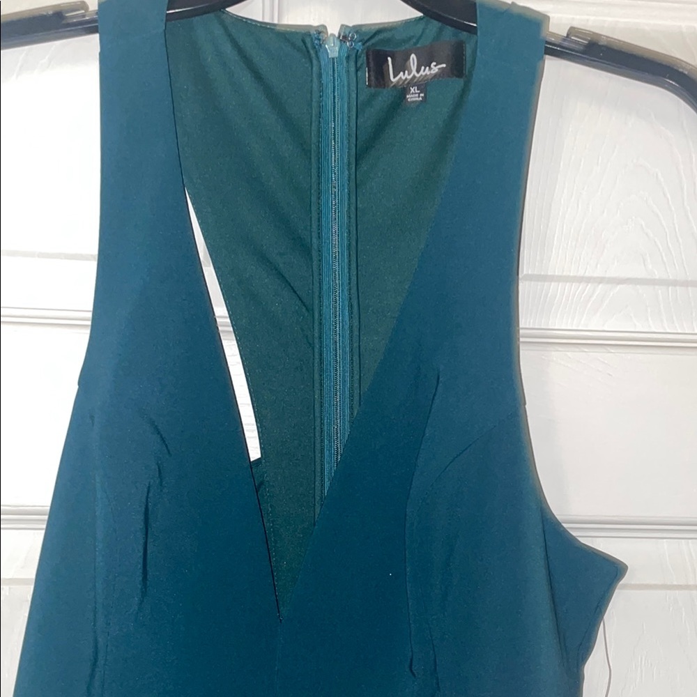 Lulu's Green Halter Sheath Dress - Picture 2 of 6